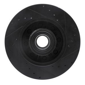 Ford F-250 Super Duty Brake Rotor (1) - Front Left - R1 Concepts - Drilled & Slotted - Black - `11-`25